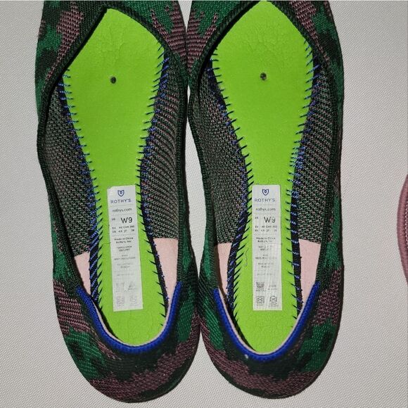Rothy's Green Botanicamo Camo Point Toe Ballet Flat Shoes Sz 9 • Rare & Retired - Picture 10 of 16